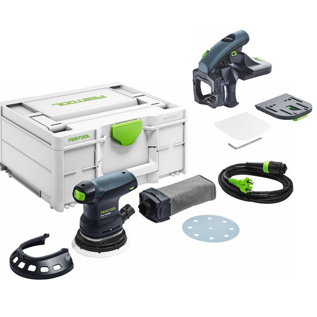 Festool ETS 125 REQ-Plus Exzenterschleifer 250 W 125 mm + AH-ES-ETS/ETSC Ansetzhilfe 43 - 92° Winkel + Systainer - Toolbrothers