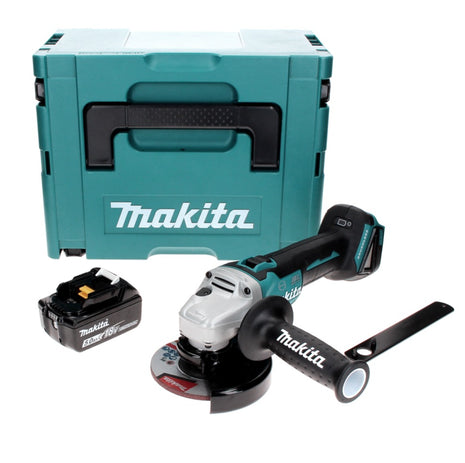 Makita DGA 506 T1J cordless angle grinder 18 V 125 mm brushless + 1x rechargeable battery 5.0 Ah + Makpac - without charger