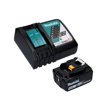 Makita DGA 506 RT1J Meuleuse d'angle sans fil 18 V 125 mm Brushless + 1x Batterie 5.0 Ah + Chargeur + Coffret Makpac