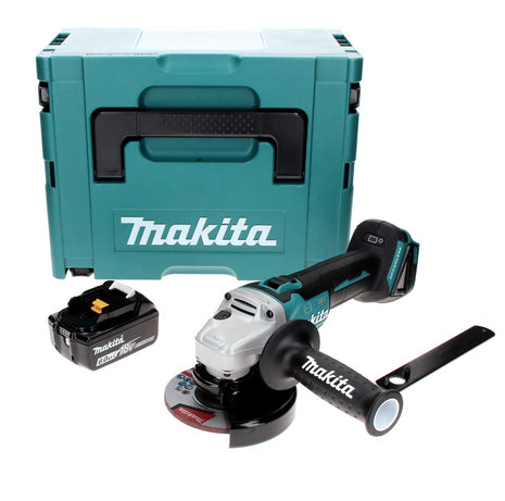 Makita DGA 506 G1J Cordless angle grinder 18 V 125 mm brushless + 1x rechargeable battery 6.0 Ah + Makpac - without charger