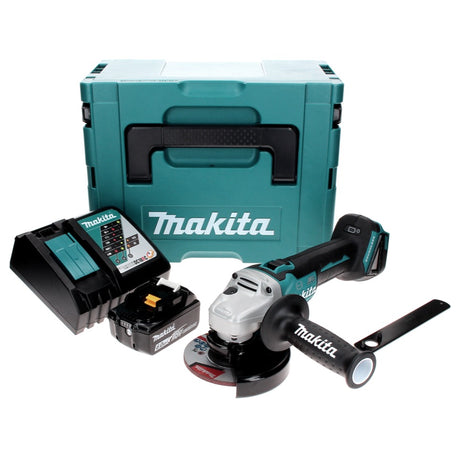 Makita DGA 506 RG1J Cordless angle grinder 18 V 125 mm brushless + 1x rechargeable battery 6.0 Ah + charger + Makpac