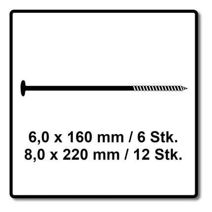 SPAX Tent Screws Camping Set 6 x 160 mm and 8 x 220 mm WIROX (4000009100019)