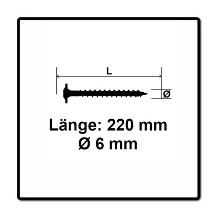 SPAX HI.FORCE Flat Head Screw 6.0 x 220 mm, 50 pcs. ( 0251010602205 ) Torx T-Star Plus T30 partial thread Wirox 4Cut
