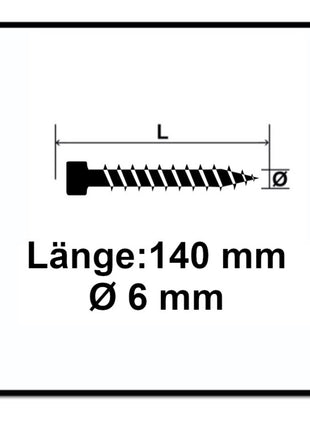 SPAX IN.FORCE Schraube 6,0 x 140 mm 100 Stk. ( 1211010601405 ) Torx T-STAR Plus T30 Vollgewinde Zylinderkopf WIROX 4CUT Bohrspitze