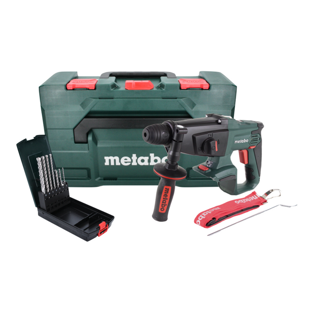 Metabo KHA 18 LTX Martello combinato 18V 2,2 J SDS Plus + 7x Punte per pietra P4P SDS plus + Valigetta metaBOX - senza batteria, senza caricabatterie