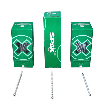 Tornillo SPAX IN.FORCE 8,0 x 160 mm 100 piezas (2x 1221010801605) Torx T-STAR Plus T40 culata totalmente roscada Broca WIROX CUT