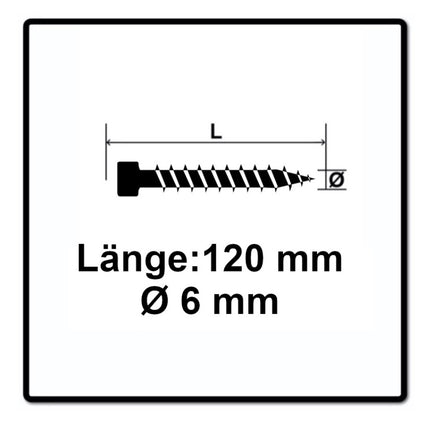 SPAX IN.FORCE Schraube 6,0 x 120 mm 200 Stk. ( 2x 1211010601205 ) Torx T-STAR Plus T30 Vollgewinde Zylinderkopf WIROX 4CUT Bohrspitze
