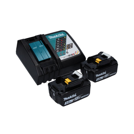 Makita DLM 432 RF2 Akku Rasenmäher 36 V ( 2x 18 V ) 43 cm Brushless + 2x Akku 3,0 Ah + Ladegerät