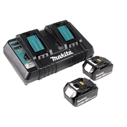 Makita DLM 432 PT2 cordless lawn mower 36 V ( 2x 18 V ) 43 cm brushless + 2x battery 5.0 Ah + double charger