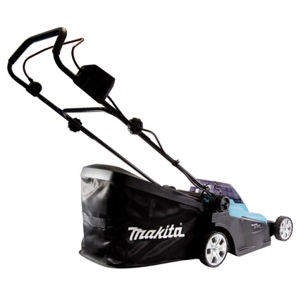 Cortacésped sin cable Makita DLM 432 G2 36 V (2x 18 V) 43 cm sin escobillas + 2x Baterías 6.0 Ah - sin cargador