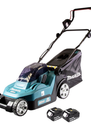 Cortacésped a batería Makita DLM 382 T2 36 V (2x 18 V) 38 cm 40 l + 2x batería 5,0 Ah - sin cargador