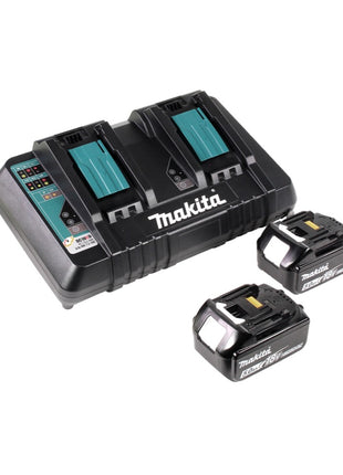 Makita DLM 382 PT2 Cordless Lawnmower 36 V ( 2x 18 V ) 38 cm 40 l + 2x Batteries 5.0 Ah + 1x Twin Port Charger