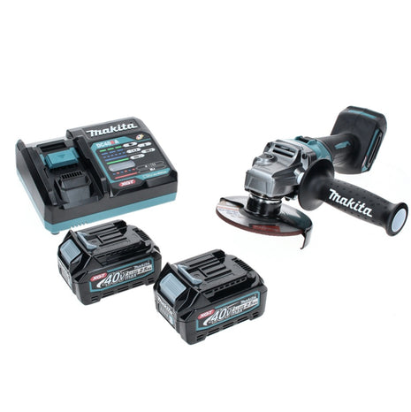 Amoladora angular a batería Makita GA 005 GD2 40 V máx. 125 mm sin escobillas XGT + 2 baterías 2,5 Ah + cargador