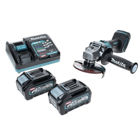 Makita GA 005 GM2 Cordless angle grinder 40 V max. 125 mm Brushless XGT + 2x rechargeable battery 4.0 Ah + charger