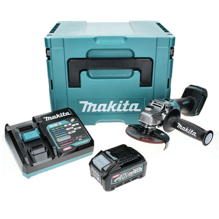Amoladora angular a batería Makita GA 005 GM101 40 V máx. 125 mm sin escobillas XGT + 1x batería 4,0 Ah + cargador + Makpac