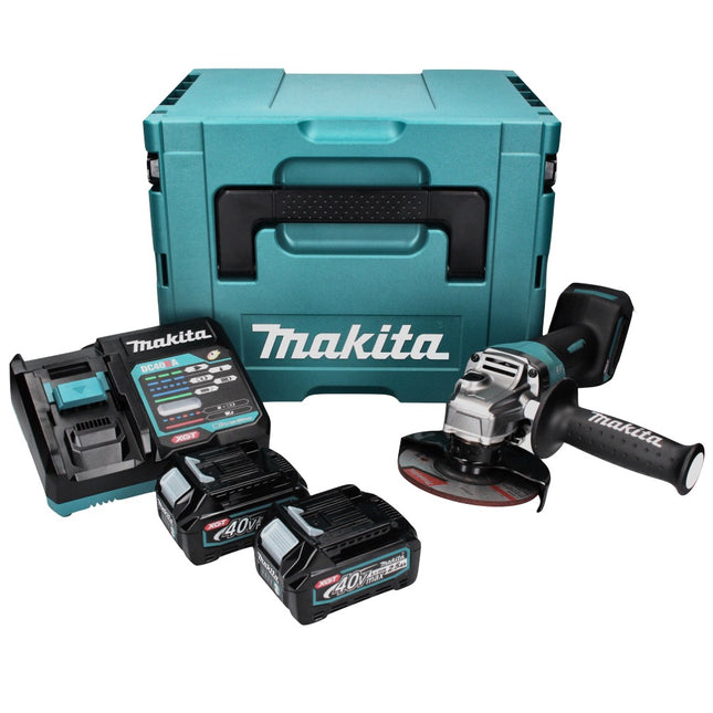 Makita GA 013 GD201 Akku Winkelschleifer 40 V max. 125 mm Brushless  XGT + 2x Akku 2,5 Ah + Ladegerät + Makpac