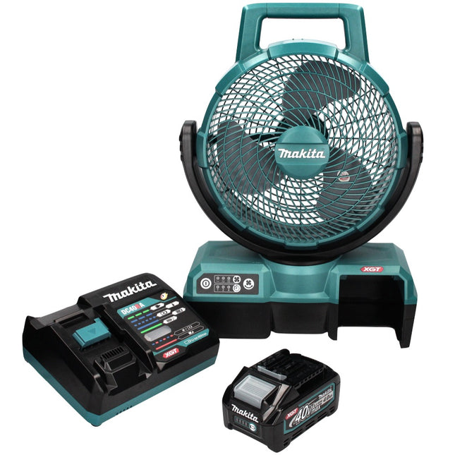 Ventilador de batería Makita CF 001 GM1 XGT 40 V máx. 235 mm funcionamiento a red + 1x batería 4,0Ah + cargador