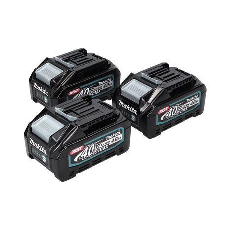 Makita Battery Set : 3x BL4040 Batteries 4.0 Ah max. 40V - XGT Li-Ion - IP64 Protection Class - with LED Display (3x 191B26-6)