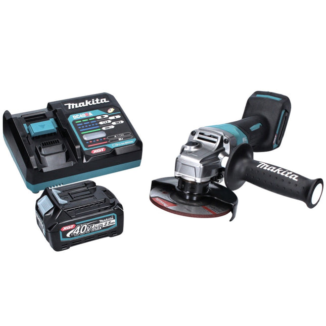 Makita GA 016 GD1 Cordless angle grinder 40 V max. 125 mm Brushless XGT + 1x rechargeable battery 2.5 Ah + charger