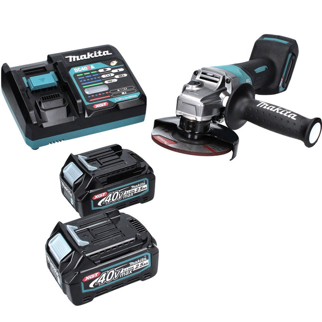 Makita GA 016 GD2 cordless angle grinder 40 V max. 125 mm brushless XGT + 2x rechargeable battery 2.5 Ah + charger