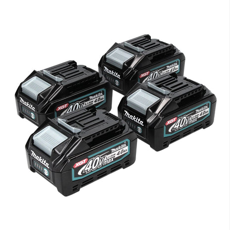 Makita Battery Set : 4x BL4040 Batteries 4.0 Ah max. 40V - XGT Li-Ion - IP64 Protection Class - with LED Display (4x 191B26-6)