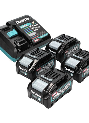 Kit di alimentazione Makita 40 V max. con 4x batterie BL 4040 4,0 Ah XGT ( 4x 191B26-6 ) + caricatore rapido DC 40 RA XGT LXT ( 191E07-8 )