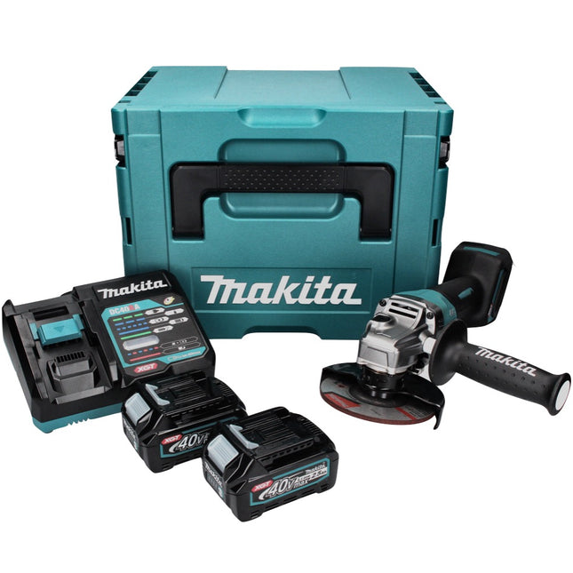 Makita GA 016 GD201 Akku Winkelschleifer 40 V max. 125 mm Brushless  XGT + 2x Akku 2,5 Ah + Ladegerät + Makpac