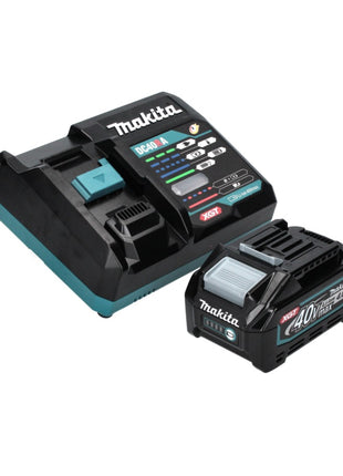 Amoladora angular a batería Makita GA 016 GM101 40 V máx. 125 mm sin escobillas XGT + 1x batería 4,0 Ah + cargador + campana de aspiración + Makpac