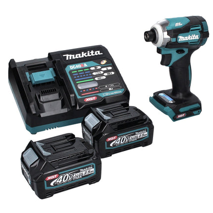 Makita TD001GD2 Visseuse à percusion sans fil 220Nm 40V 1/4" XGT Brushless + 2x Batteries 2,5Ah + Chargeur