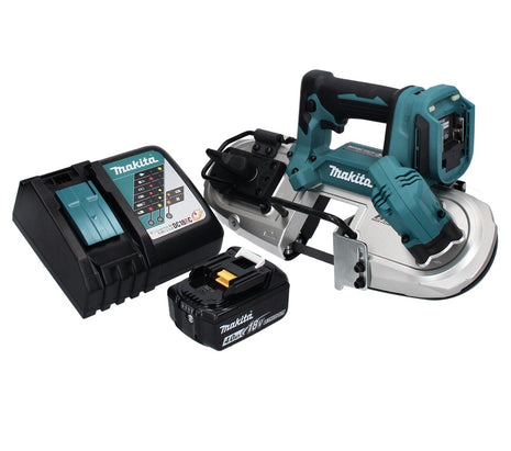 Makita DPB 183 RM1 Akku Bandsäge 18 V 66 mm Brushless + 1x Akku 4,0 Ah + Ladegerät