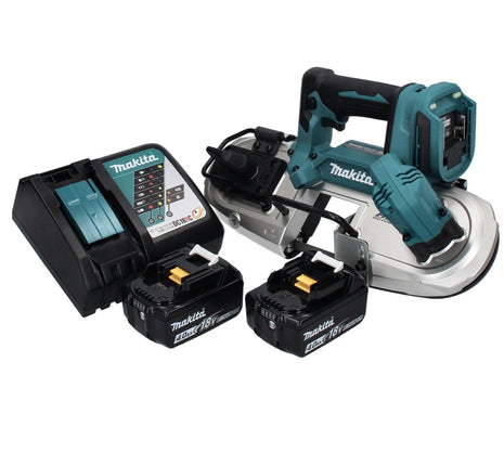 Makita DPB 183 RM akumulatorowa piła taśmowa 18 V 66 mm bezszczotkowa + 2x akumulator 4,0 Ah + ładowarka