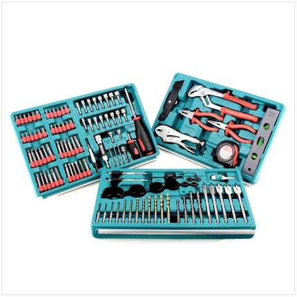 Makita 6281 14,4 V Ni-MH Akku Bohrschrauber + 2x 3 Ah Dinotech Akku inkl. 126 tlg. Werkzeug Set - Toolbrothers