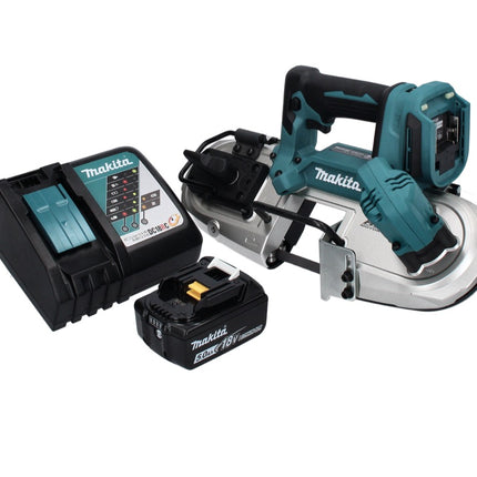 Makita DPB 183 RT1 cordless band saw 18 V 66 mm brushless + 1x battery 5,0 Ah + charger