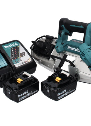 Makita DPB 183 RG Akku Bandsäge 18 V 66 mm Brushless + 2x Akku 6,0 Ah + Ladegerät