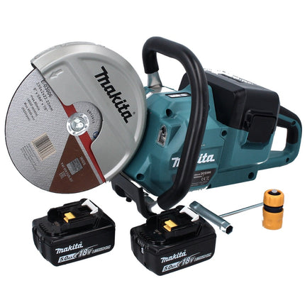 Makita DCE 090 T2X1 amoladora de corte a batería 36 V (2x 18 V) 230 mm sin escobillas + 2x batería 5,0 Ah - sin cargador