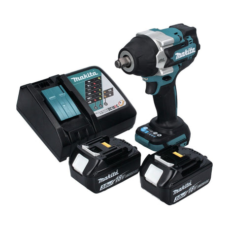 Makita DTW 700 RF cordless impact wrench 18 V 700 Nm 1/2" XPT Brushless + 2x rechargeable battery 3.0 Ah + charger