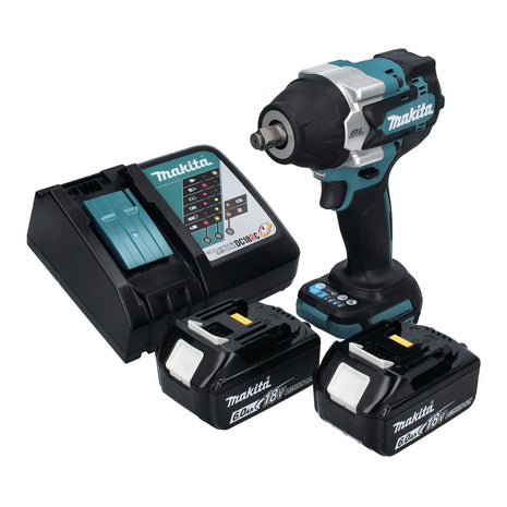 Makita DTW 700 RG cordless impact wrench 18 V 700 Nm 1/2" XPT Brushless + 2x rechargeable battery 6.0 Ah + charger