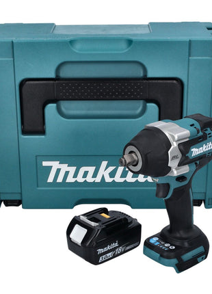 Makita DTW 700 F1J cordless impact wrench 18 V 700 Nm 1/2" XPT Brushless + 1x rechargeable battery 3.0 Ah + Makpac - without charger