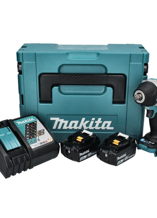 Makita DTW 700 RMJ cordless impact wrench 18 V 700 Nm 1/2" XPT Brushless + 2x rechargeable battery 4.0 Ah + charger + Makpac