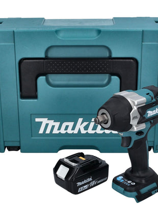 Makita DTW 700 T1J cordless impact wrench 18 V 700 Nm 1/2" XPT Brushless + 1x rechargeable battery 5.0 Ah + Makpac - without charger