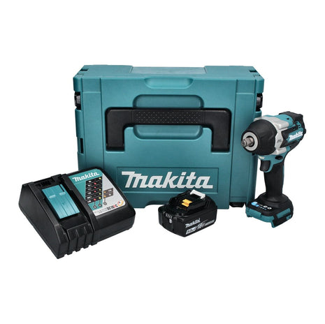 Makita DTW 700 RT1J cordless impact wrench 18 V 700 Nm 1/2" XPT Brushless + 1x rechargeable battery 5.0 Ah + charger + Makpac