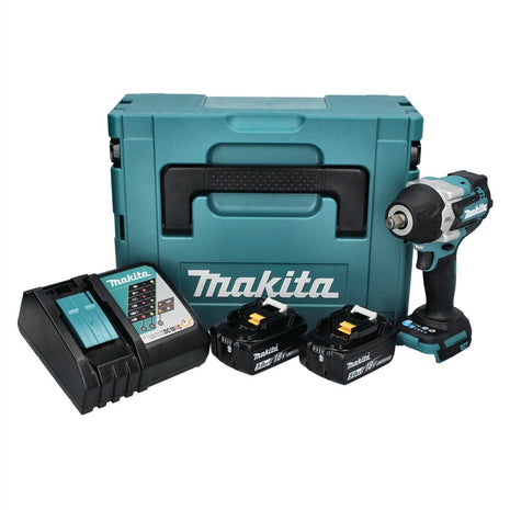 Makita DTW 700 RTJ cordless impact wrench 18 V 700 Nm 1/2" XPT Brushless + 2x rechargeable battery 5.0 Ah + charger + Makpac