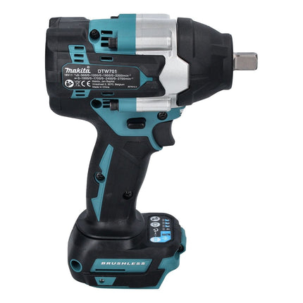 Makita DTW 701 M1 cordless impact wrench 18 V 700 Nm 1/2" XPT Brushless + 1x rechargeable battery 4.0 Ah - without charger
