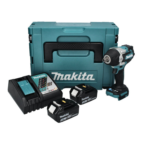 Makita DTW 701 RFJ cordless impact wrench 18 V 700 Nm 1/2" XPT Brushless + 2x rechargeable battery 3.0 Ah + charger + Makpac