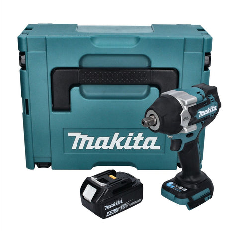 Makita DTW 701 M1J cordless impact wrench 18 V 700 Nm 1/2" XPT Brushless + 1x rechargeable battery 4.0 Ah + Makpac - without charger