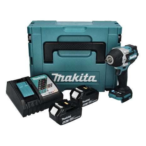 Avvitatore a impulsi a batteria Makita DTW 701 RMJ 18 V 700 Nm 1/2" XPT Brushless + 2x batteria ricaricabile 4,0 Ah + caricabatterie + Makpac