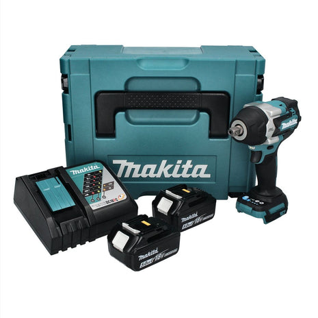 Makita DTW 701 RTJ akumulatorowy klucz udarowy 18 V 700 Nm 1/2" XPT bezszczotkowy + 2x akumulator 5,0 Ah + ładowarka + Makpac