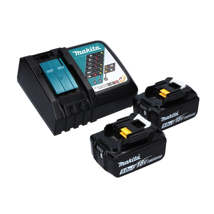 Makita DPO 600 RT Pulidora excéntrica a batería 18 V 150 mm XPT Brushless + 2 baterías de 5,0 Ah + cargador