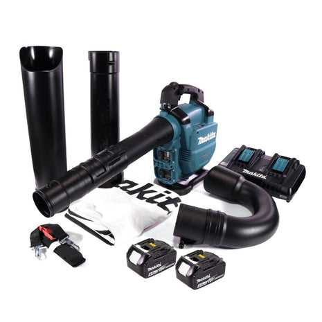 Makita DUB 363 PM2V Cordless blower / leaf vacuum 36 V ( 2x 18 V ) Brushless + suction set + 2x battery 4.0 Ah + double charger