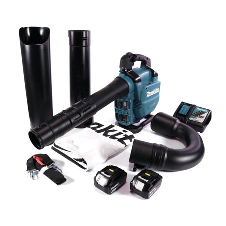 Makita DUB 363 RT2V Cordless blower / leaf vacuum 36 V ( 2x 18 V ) Brushless + suction set + 2x battery 5.0 Ah + charger